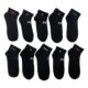 Fila Womens 10-Pack Mesh Logo Quarter Socks (Black)