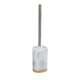 Maison Sucasa Toilet Brush and Holder Set, for Bathroom, Bathroom Accessory, Marble Design, Resin, White