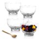 Hand Blown Glass Dessert Bowls Set Of 4 Crystal Dessert Cups and Gold-Plated Spoons Lead-free Ice Cream Bowls for Appetizers, Condiments and Cocktails by Lumi & Numi, 12 oz.