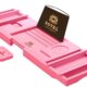 ROYAL CRAFT WOOD Luxury Bathtub Caddy Tray, One or Two Person Bath and Bed Tray, Bonus Free Soap Holder (Pink)
