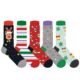 Sockopath 5 Pairs Funny Christmas Casual Crew Socks Novelty Holiday Gift Cartoon Women Girls - Shoe Size 4-10, REINDEER/STARS