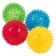 dipperdap 3.5 Spikey Dog Balls (4 Pack) Squeaky Dog Toys | Cleans Teeth for Healthier Gums | Non-Toxic BPA-Free for Aggressive Chewers | Spikey Balls in Red, Blue, Yellow, and Green
